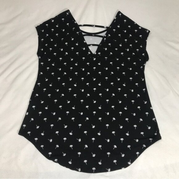ARDENE Black with Palm Tree Soft T Shirt Size Large - Picture 2 of 2